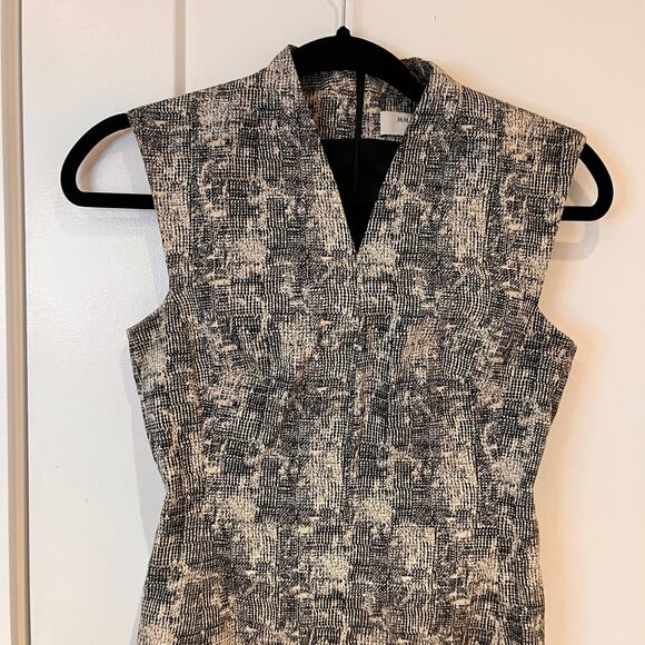 MM La Fleur Gray Patterned Sleeveless Shift Dress Sz 0 - Picture 3 of 11